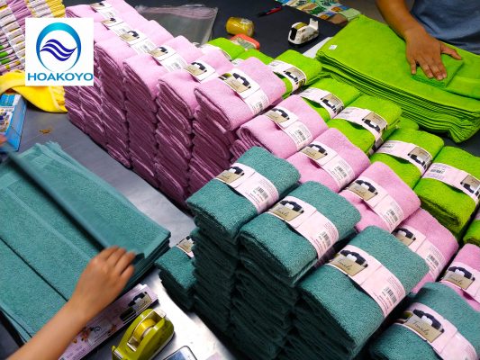 đóng gói khăn bông buôn bán khăn bông