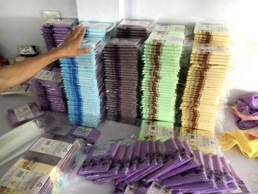 đóng gói khăn mặt bamboo lá nho