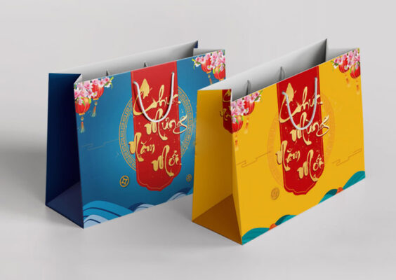 Mẫu túi quà tặng dịp tết đẹp cho khăn bông