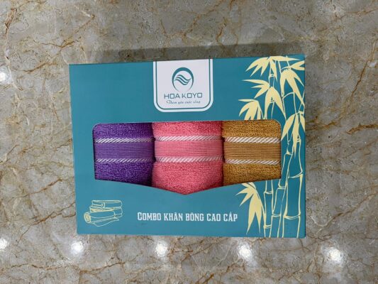 Combo khăn quà tặng bộ 3 khăn mặt Hoakoyo