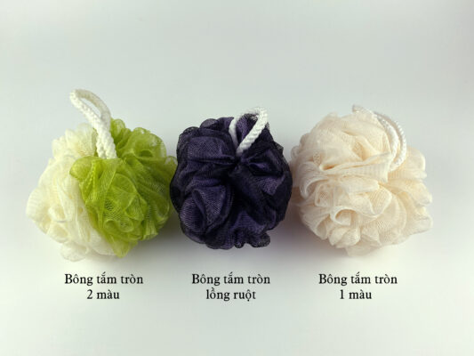 Bông tắm tròn nhựa nguyên sinh - BT02