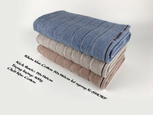 Khăn tắm Cotton nhập khẩu 70x140cm kẻ ngang - KNTC7003