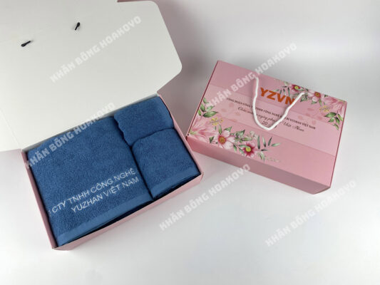 bộ hộp khăn quà tặng cao cấp công đoàn Yuzhan kèm quai xách