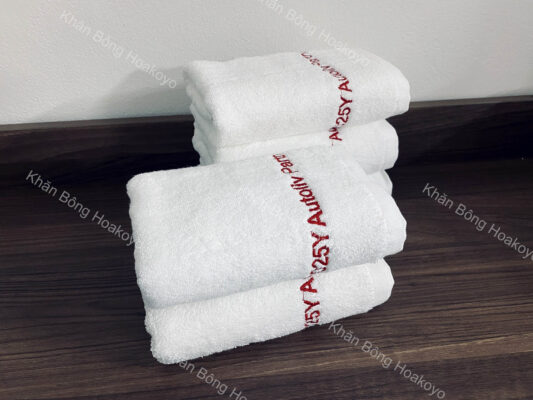 khăn mặt cotton cao cấp thêu chữ theo yêu cầu đại diện