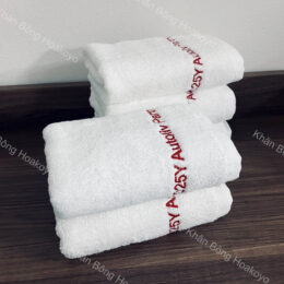 khăn mặt cotton cao cấp thêu chữ theo yêu cầu đại diện