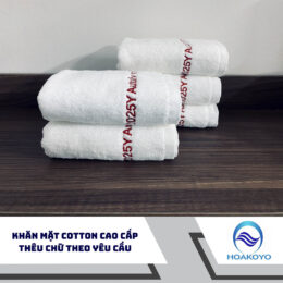 khăn mặt cotton cao cấp thêu chữ theo yêu cầu đại diện